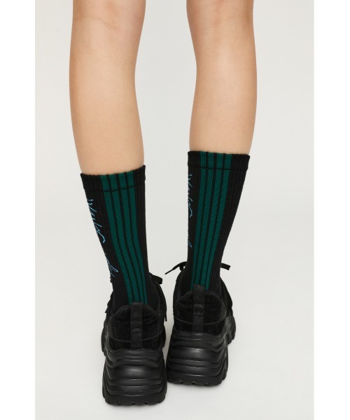 SLY（スライ）の「(What it isNt) x SLY JQART SOCKS マークゴンザレス コラボ 靴下（ソックス/靴下・レディース・ブラック系その他2/グリーン系その他・FREE）」の4枚目の写真