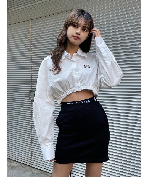 ENVYM(アンビー)の「EロゴギャザーショートSH(シャツ/ブラウス・レディース・チェック/ホワイト/ブルー・FREE)」の2枚目の写真