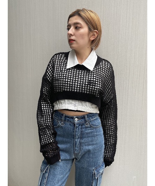 ENVYM(アンビー)の「EロゴギャザーショートSH(シャツ/ブラウス・レディース・チェック/ホワイト/ブルー・FREE)」の12枚目の写真