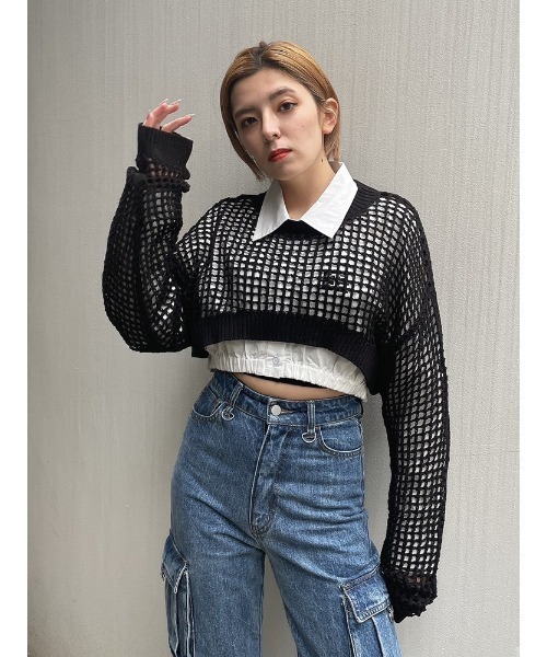 ENVYM(アンビー)の「EロゴギャザーショートSH(シャツ/ブラウス・レディース・チェック/ホワイト/ブルー・FREE)」の13枚目の写真