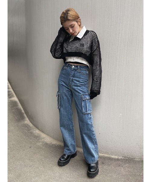 ENVYM(アンビー)の「EロゴギャザーショートSH(シャツ/ブラウス・レディース・チェック/ホワイト/ブルー・FREE)」の16枚目の写真