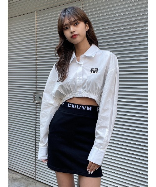 ENVYM(アンビー)の「EロゴギャザーショートSH(シャツ/ブラウス・レディース・チェック/ホワイト/ブルー・FREE)」の18枚目の写真