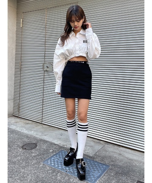 ENVYM(アンビー)の「EロゴギャザーショートSH(シャツ/ブラウス・レディース・チェック/ホワイト/ブルー・FREE)」の21枚目の写真