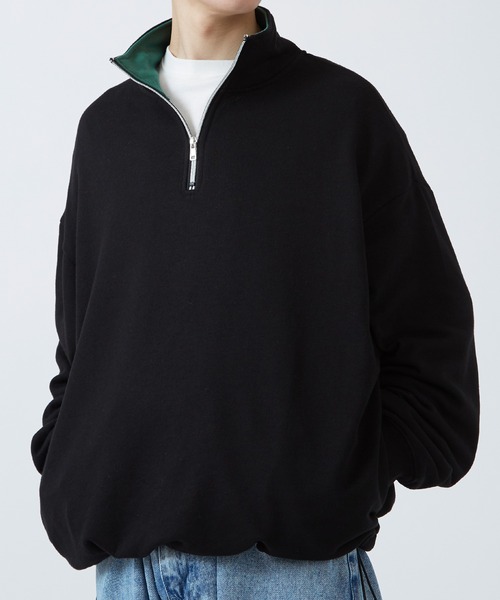 improves（インプローブス）の「バイカラー ハーフジップ スウェットトレーナー（スウェット・メンズ・オフホワイト/ダークグリーン/ブラック・MEDIUM/LARGE）」の3枚目の写真