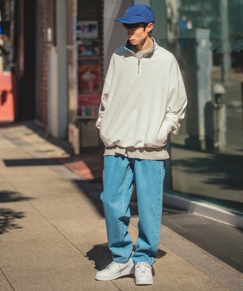 improves（インプローブス）の「バイカラー ハーフジップ スウェットトレーナー（スウェット・メンズ・オフホワイト/ダークグリーン/ブラック・MEDIUM/LARGE）」の10枚目の写真