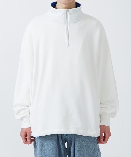 improves（インプローブス）の「バイカラー ハーフジップ スウェットトレーナー（スウェット・メンズ・オフホワイト/ダークグリーン/ブラック・MEDIUM/LARGE）」の17枚目の写真
