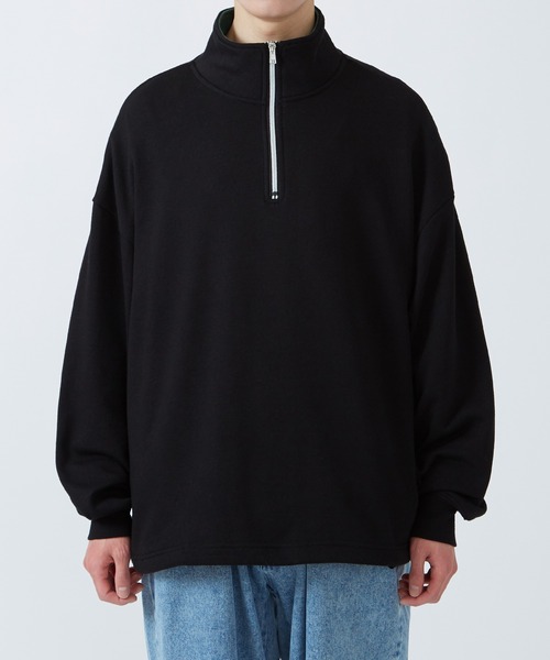 improves（インプローブス）の「バイカラー ハーフジップ スウェットトレーナー（スウェット・メンズ・オフホワイト/ダークグリーン/ブラック・MEDIUM/LARGE）」の4枚目の写真