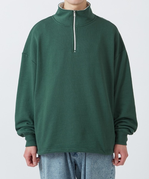improves（インプローブス）の「バイカラー ハーフジップ スウェットトレーナー（スウェット・メンズ・オフホワイト/ダークグリーン/ブラック・MEDIUM/LARGE）」の20枚目の写真