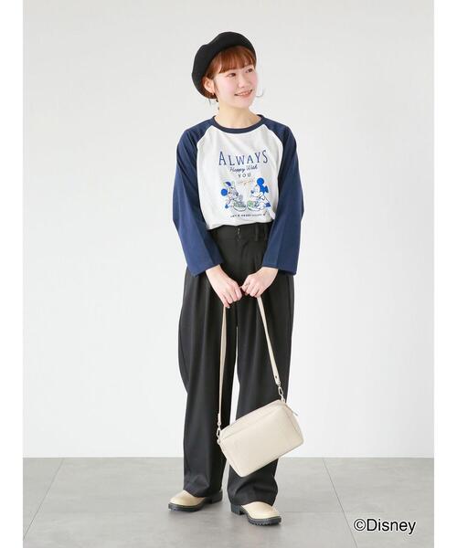 セール】【Disney】ミッキー/ラグラン七分袖Tシャツ（Tシャツ 
