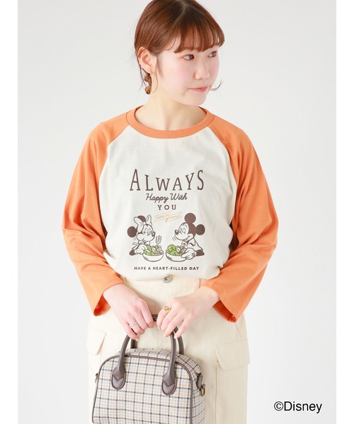 セール】【Disney】ミッキー/ラグラン七分袖Tシャツ（Tシャツ 