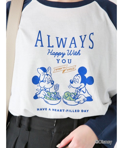B’z ディズニー ラグランＴシャツ 七分袖 新品 レア B&#39;z ミッキー 完売 セール】【Disney】ミッキー/ラグラン七分袖Tシャツ（Tシャツ