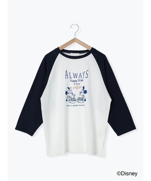 B’z ディズニー ラグランＴシャツ 七分袖 新品 レア B'z ミッキー 完売 セール】【Disney】ミッキー/ラグラン七分袖Tシャツ（Tシャツ