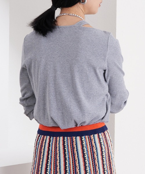 SHENERY ネックデザインリブカットソー　パルクローゼット SHENERY（シーナリー）の「ネックデザインリブカットソー（Tシャツ
