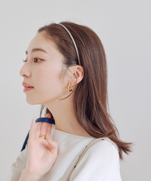 VIS（ビス）の「フェイクレザーナローカチューシャ（カチューシャ・レディース・ベージュ/ブラック・FREE）」の10枚目の写真