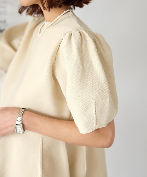 KOBE LETTUCE（コウベレタス）の「ボリュームフレアニットトップス（ニット/セーター・レディース・ピンク/ブラック/アイボリー/ネイビー・M/S）」の12枚目の写真