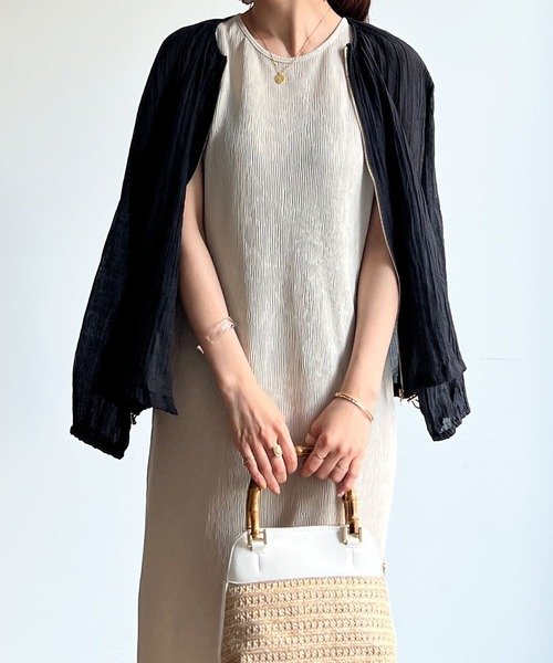 Chez toi（シェトワ）の「楊柳シアーブルゾン（ブルゾン・レディース・ブラック/サックスブルー/オフホワイト/キャメル/ホワイト系その他2・FREE）」の13枚目の写真