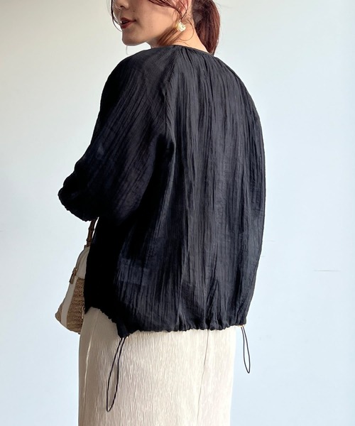 Chez toi（シェトワ）の「楊柳シアーブルゾン（ブルゾン・レディース・ブラック/サックスブルー/オフホワイト/キャメル/ホワイト系その他2・FREE）」の15枚目の写真