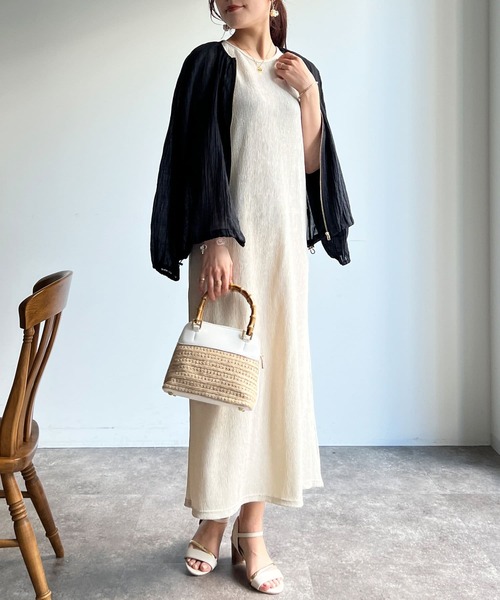 Chez toi（シェトワ）の「楊柳シアーブルゾン（ブルゾン・レディース・ブラック/サックスブルー/オフホワイト/キャメル/ホワイト系その他2・FREE）」の16枚目の写真