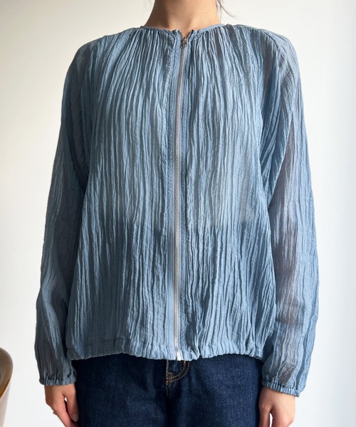 Chez toi（シェトワ）の「楊柳シアーブルゾン（ブルゾン・レディース・ブラック/サックスブルー/オフホワイト/キャメル/ホワイト系その他2・FREE）」の21枚目の写真