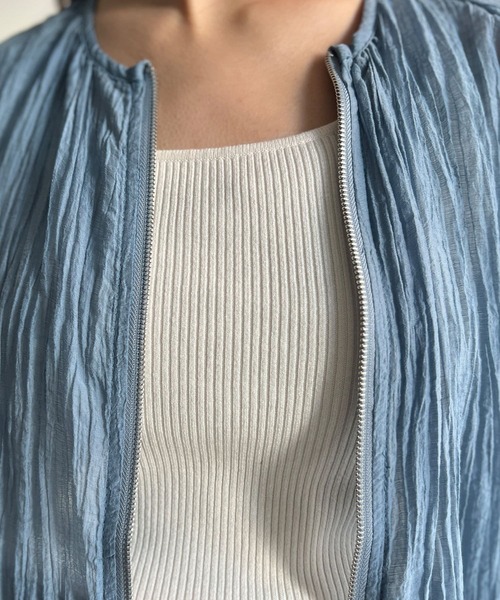 Chez toi（シェトワ）の「楊柳シアーブルゾン（ブルゾン・レディース・ブラック/サックスブルー/オフホワイト/キャメル/ホワイト系その他2・FREE）」の22枚目の写真