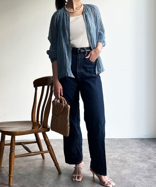 Chez toi（シェトワ）の「楊柳シアーブルゾン（ブルゾン・レディース・ブラック/サックスブルー/オフホワイト/キャメル/ホワイト系その他2・FREE）」の20枚目の写真