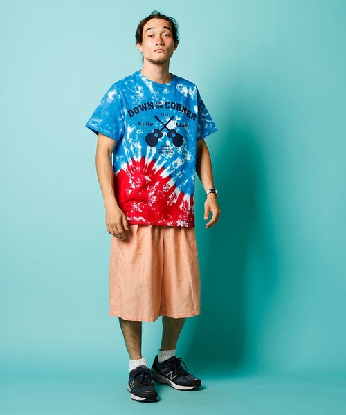 DOWN ON THE CORNER(ダウンオンザコーナー)の「S/S TIE DYE TEE“GUITAR WORKS” / ショートスリーブ タイダイティー"ギターワークス”(Tシャツ/カットソー・メンズ・ブルー系その他・MEDIUM/LARGE/X-LARGE)」の9枚目の写真