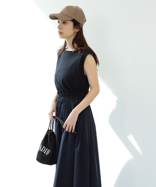 Demi-LuxeBEAMS/ドロストコンビワンピース