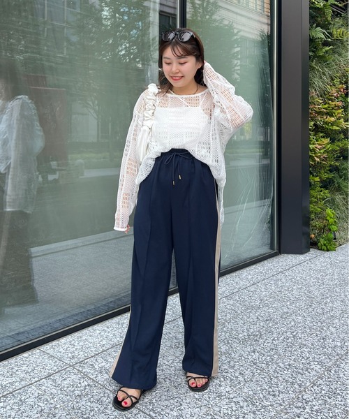 prose verse（プロズヴェール）の「サイドスリットラインパンツ（その他パンツ・レディース・ネイビー/ブラック・ﾌﾘ-）」の9枚目の写真