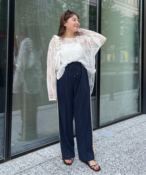 prose verse（プロズヴェール）の「サイドスリットラインパンツ（その他パンツ・レディース・ネイビー/ブラック・ﾌﾘ-）」の17枚目の写真