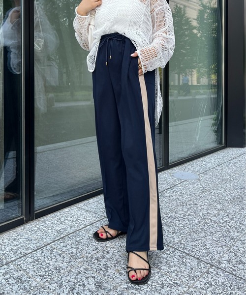 prose verse（プロズヴェール）の「サイドスリットラインパンツ（その他パンツ・レディース・ネイビー/ブラック・ﾌﾘ-）」の13枚目の写真