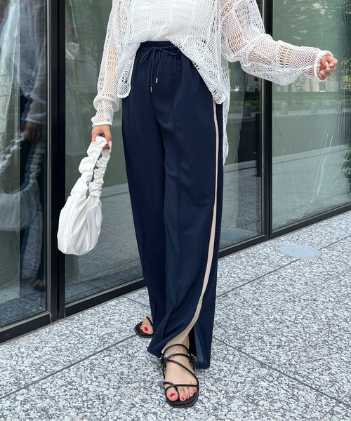 prose verse（プロズヴェール）の「サイドスリットラインパンツ（その他パンツ・レディース・ネイビー/ブラック・ﾌﾘ-）」の7枚目の写真