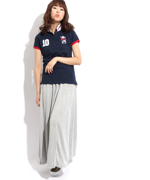 GIORDANO（ジョルダーノ）の「[GIORDANO]ワールドフラッグ半袖ポロシャツ（ポロシャツ・レディース・ホワイト/グレー/ネイビー/レッド・SMALL/MEDIUM/LARGE）」の6枚目の写真