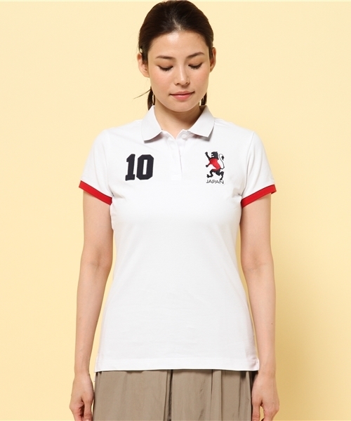 GIORDANO（ジョルダーノ）の「[GIORDANO]ワールドフラッグ半袖ポロシャツ（ポロシャツ・レディース・ホワイト/グレー/ネイビー/レッド・SMALL/MEDIUM/LARGE）」の17枚目の写真