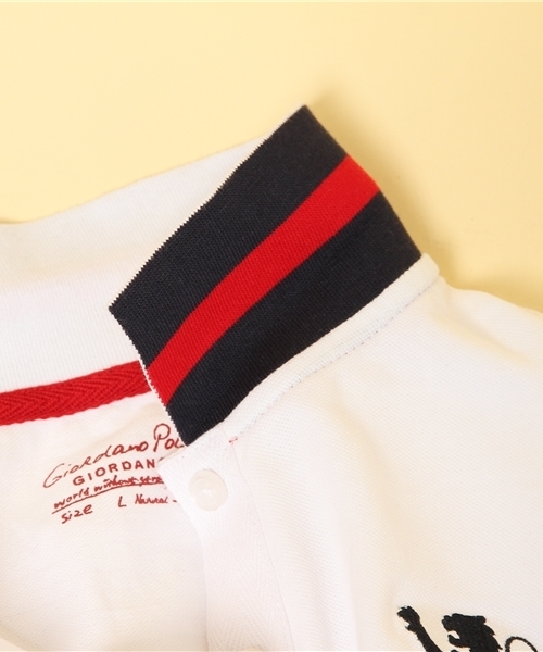 GIORDANO（ジョルダーノ）の「[GIORDANO]ワールドフラッグ半袖ポロシャツ（ポロシャツ・レディース・ホワイト/グレー/ネイビー/レッド・SMALL/MEDIUM/LARGE）」の16枚目の写真