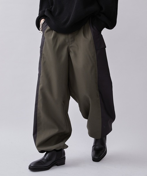 Lui's(ルイス)の「【Neucon / ニューコン】23AW 切替カーゴパンツ (セットアップ対応)(カーゴパンツ・メンズ・オリーブ/ブラック・1/2)」の7枚目の写真