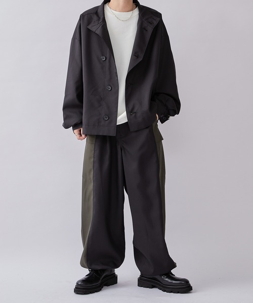 Lui's(ルイス)の「【Neucon / ニューコン】23AW 切替カーゴパンツ (セットアップ対応)(カーゴパンツ・メンズ・オリーブ/ブラック・1/2)」の5枚目の写真