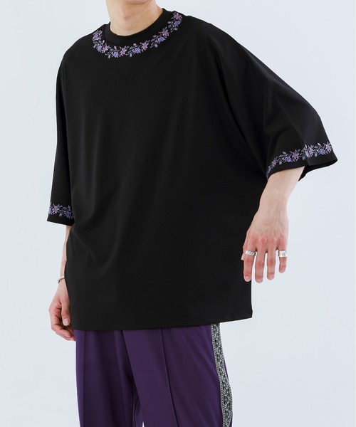 Ellno Loset(エルノロゼット)の「フラワー刺繍ドルマンT(Tシャツ/カットソー・メンズ・オフホワイト/ブラック・MEDIUM/LARGE)」の14枚目の写真