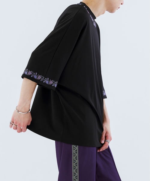 Ellno Loset(エルノロゼット)の「フラワー刺繍ドルマンT(Tシャツ/カットソー・メンズ・オフホワイト/ブラック・MEDIUM/LARGE)」の15枚目の写真