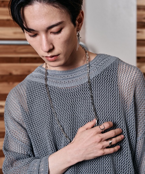 NO ID.（ノーアイディ）の「3WAYスクエアロングチェーンネックレス（ネックレス・メンズ・シルバー・ONE SIZE）」の18枚目の写真