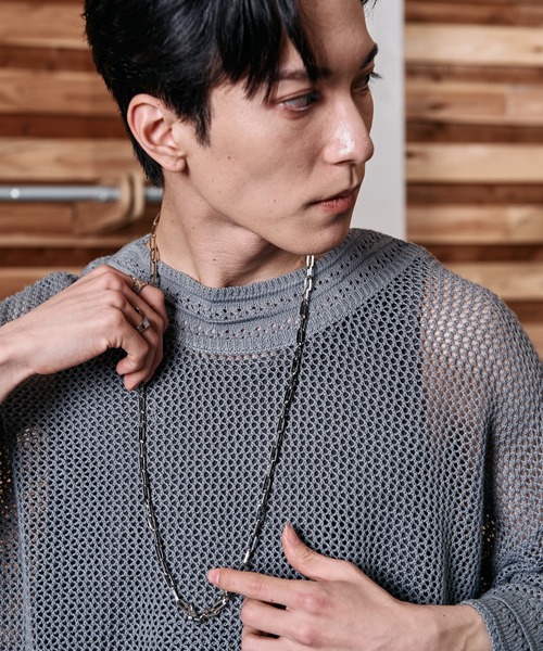 NO ID.（ノーアイディ）の「3WAYスクエアロングチェーンネックレス（ネックレス・メンズ・シルバー・ONE SIZE）」の22枚目の写真