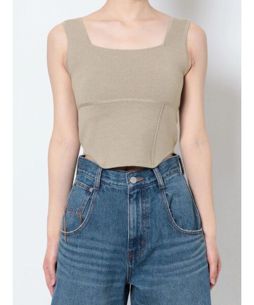 EMODA（エモダ）の「ミニマルフィットトップ（タンクトップ・レディース・ブラック/ホワイト/グレー/ベージュ・FREE）」の11枚目の写真