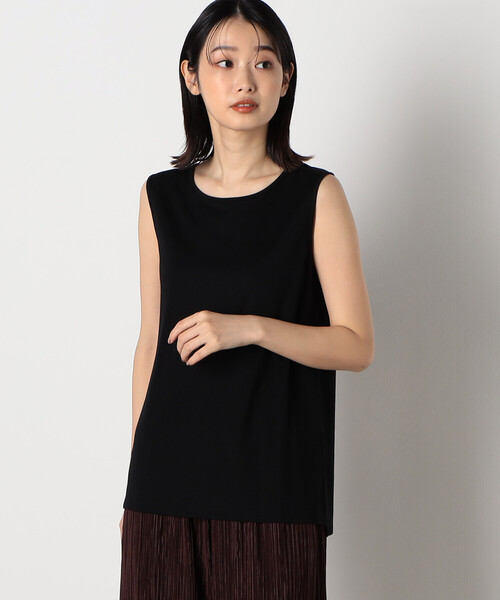 COMME CA ISM（コムサイズム）の「レーヨンナイロン　タンクトップ（タンクトップ・レディース・ホワイト/ブラウン/ブラック・MEDIUM/LARGE）」の2枚目の写真