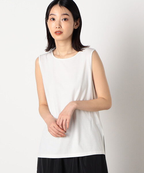 COMME CA ISM（コムサイズム）の「レーヨンナイロン　タンクトップ（タンクトップ・レディース・ホワイト/ブラウン/ブラック・MEDIUM/LARGE）」の6枚目の写真