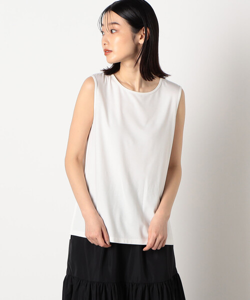 COMME CA ISM（コムサイズム）の「レーヨンナイロン　タンクトップ（タンクトップ・レディース・ホワイト/ブラウン/ブラック・MEDIUM/LARGE）」の7枚目の写真