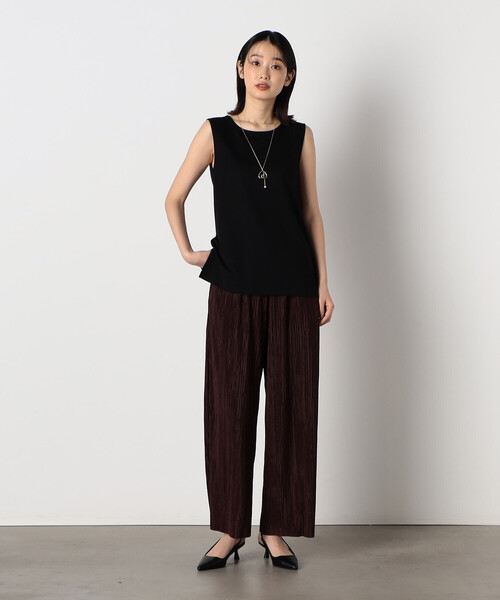 COMME CA ISM（コムサイズム）の「レーヨンナイロン　タンクトップ（タンクトップ・レディース・ホワイト/ブラウン/ブラック・MEDIUM/LARGE）」の8枚目の写真