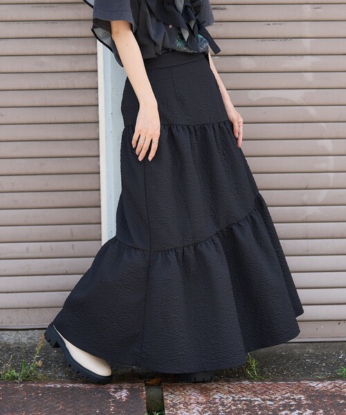 FREAK'S STORE（フリークスストア）の「フクレジャガード アシメスカート（スカート・レディース・ベージュ/ブラック/オフホワイト・SMALL/MEDIUM）」の22枚目の写真