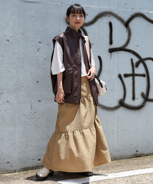 FREAK'S STORE（フリークスストア）の「フクレジャガード アシメスカート（スカート・レディース・ベージュ/ブラック/オフホワイト・SMALL/MEDIUM）」の20枚目の写真