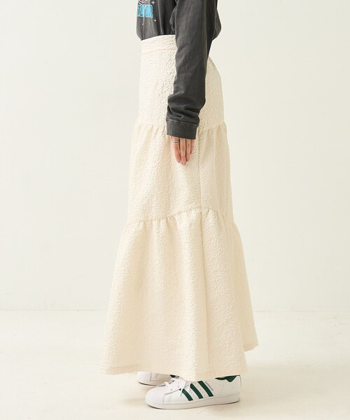 FREAK'S STORE（フリークスストア）の「フクレジャガード アシメスカート（スカート・レディース・ベージュ/ブラック/オフホワイト・SMALL/MEDIUM）」の8枚目の写真