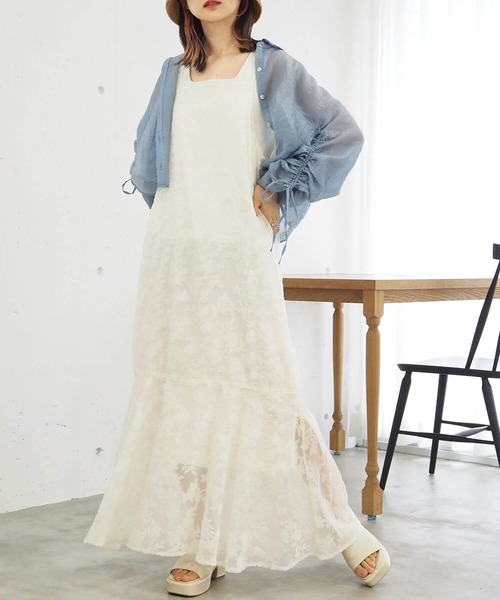 tiptop（ティップトップ）の「ベロアオパールキャミワンピース（ワンピース・レディース・ブラック/アイボリー/グレイッシュベージュ・FREE）」の6枚目の写真