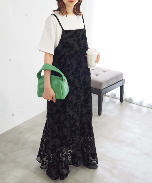 tiptop（ティップトップ）の「ベロアオパールキャミワンピース（ワンピース・レディース・ブラック/アイボリー/グレイッシュベージュ・FREE）」の16枚目の写真